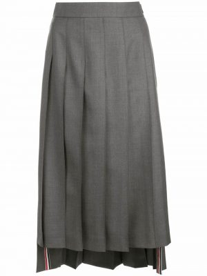 Thom Browne Pleated Mid Skirt Grey