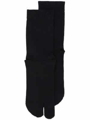 Maison Margiela Tabi fine-knit socks Black