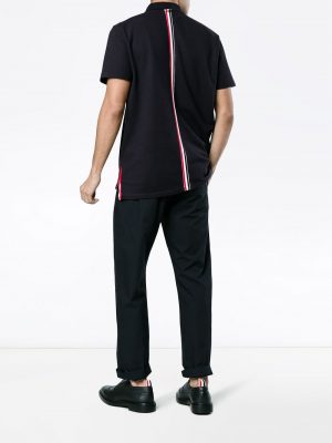 Thom Browne center-back stripe polo shirt Navy