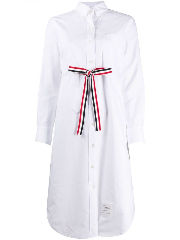 grosgrain belt Oxford shirt dress