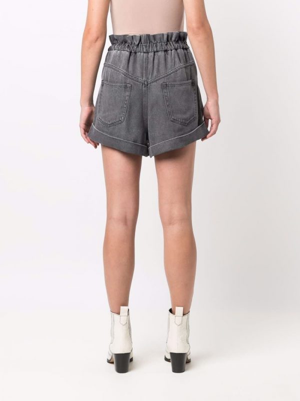 Isabel Marant Etoile paperbag waist denim-effect shorts | More designer ...