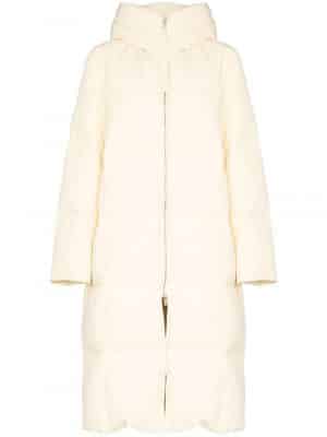 Jil Sander padded zipped coat white