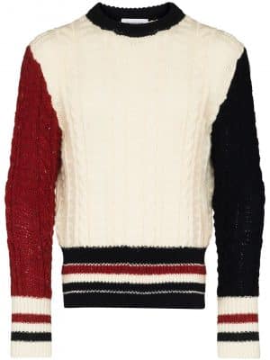 Thom Browne 21FW MKA369FY1502960 Pullover in mohair tweed Red/White