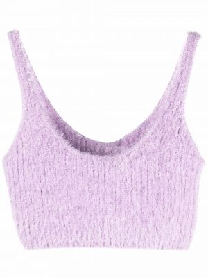 Self Portrait knitted U-neck cropped top 