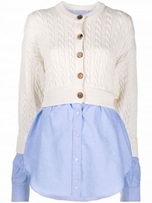 Alexander Wang.T 21PF 4KC3213020 465 cable cardigan and shirt white/blue