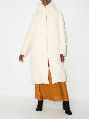 Jil Sander padded zipped coat white