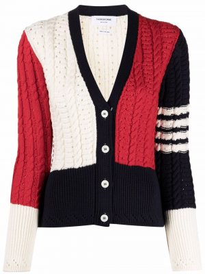 Thom Browne 4-Bar cable-knit cardigan