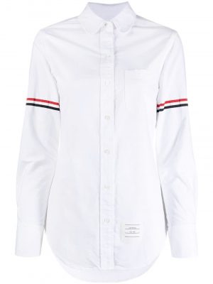 Thom Browne 21FW FLL019E06177100 Classic  round collar shirt White