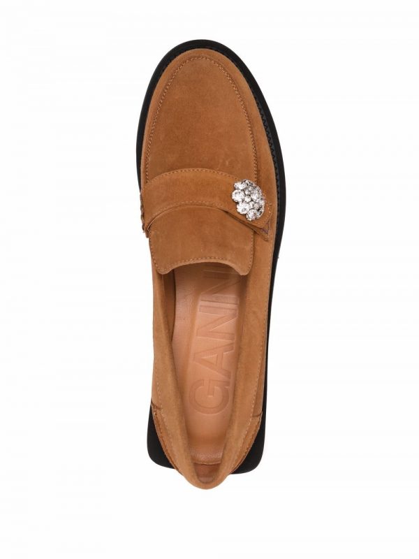 ganni suede loafers