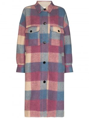 Isabel Marant Etoile Fontizi check-pattern oversized coat Rosewood