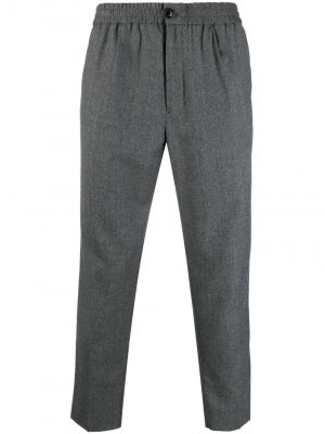 AMI PARIS cropped pull-on trousers grey