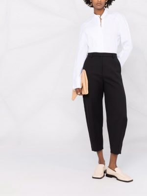 Toteme balloon-leg cropped tailored trousers Black