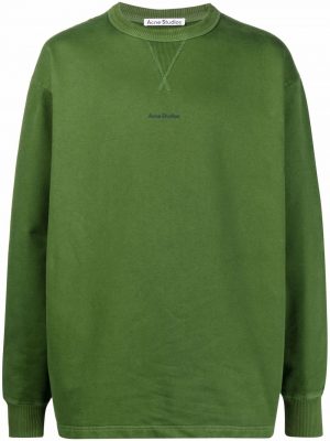 Acne Studios logo-print cotton sweatshirt sweatshirt Bottle Green