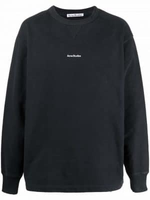 Acne Studios logo-print cotton sweatshirt Black