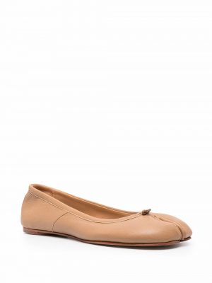 Maison Margiela Tabi leather ballet shoes brown