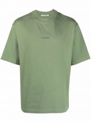 Acne Studios logo-print cotton T-shirt Sage Green