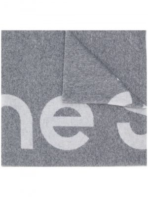 Acne Studios Logo Jacquard scarf Grey