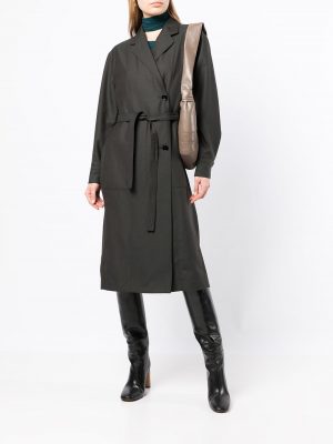 Lemaire belted midi trench coat peat green