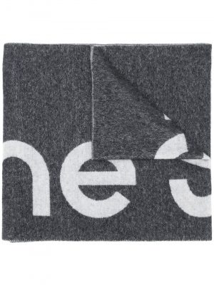 Acne Studios Logo Jacquard scarf Black