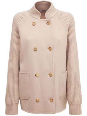 MaxMara GOMMOSO wool and cashmere jacket Nude