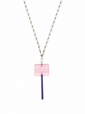 Acne Studios Face Lollipop Necklace Bright Pink
