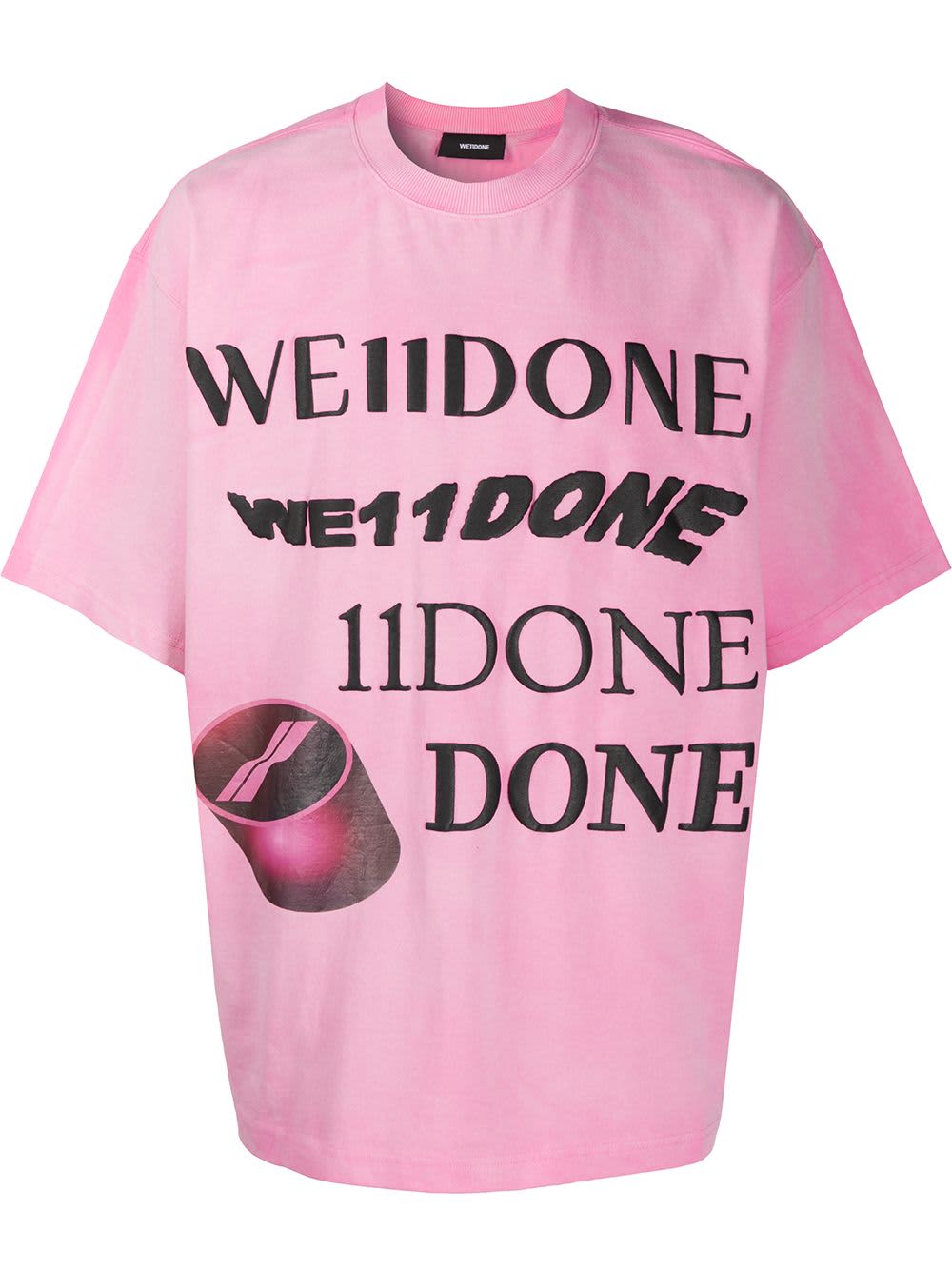 We11Done washed logo print T-shirt Pink (Size: S)
