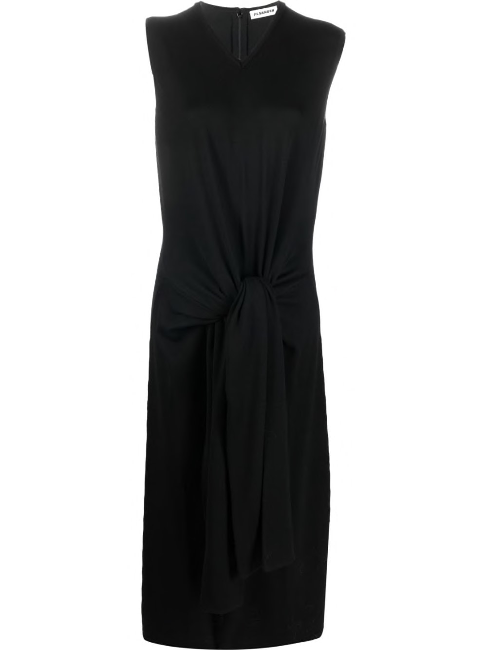 Jil Sander Knitted-panels Puffball Dress In Black