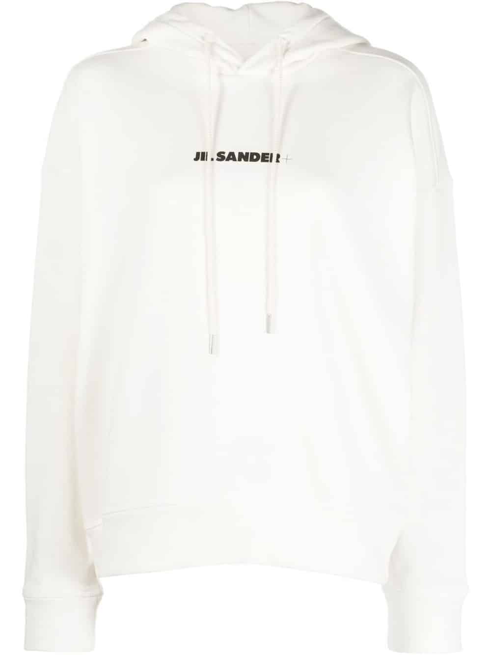 Jil Sander logo print cotton hoodie