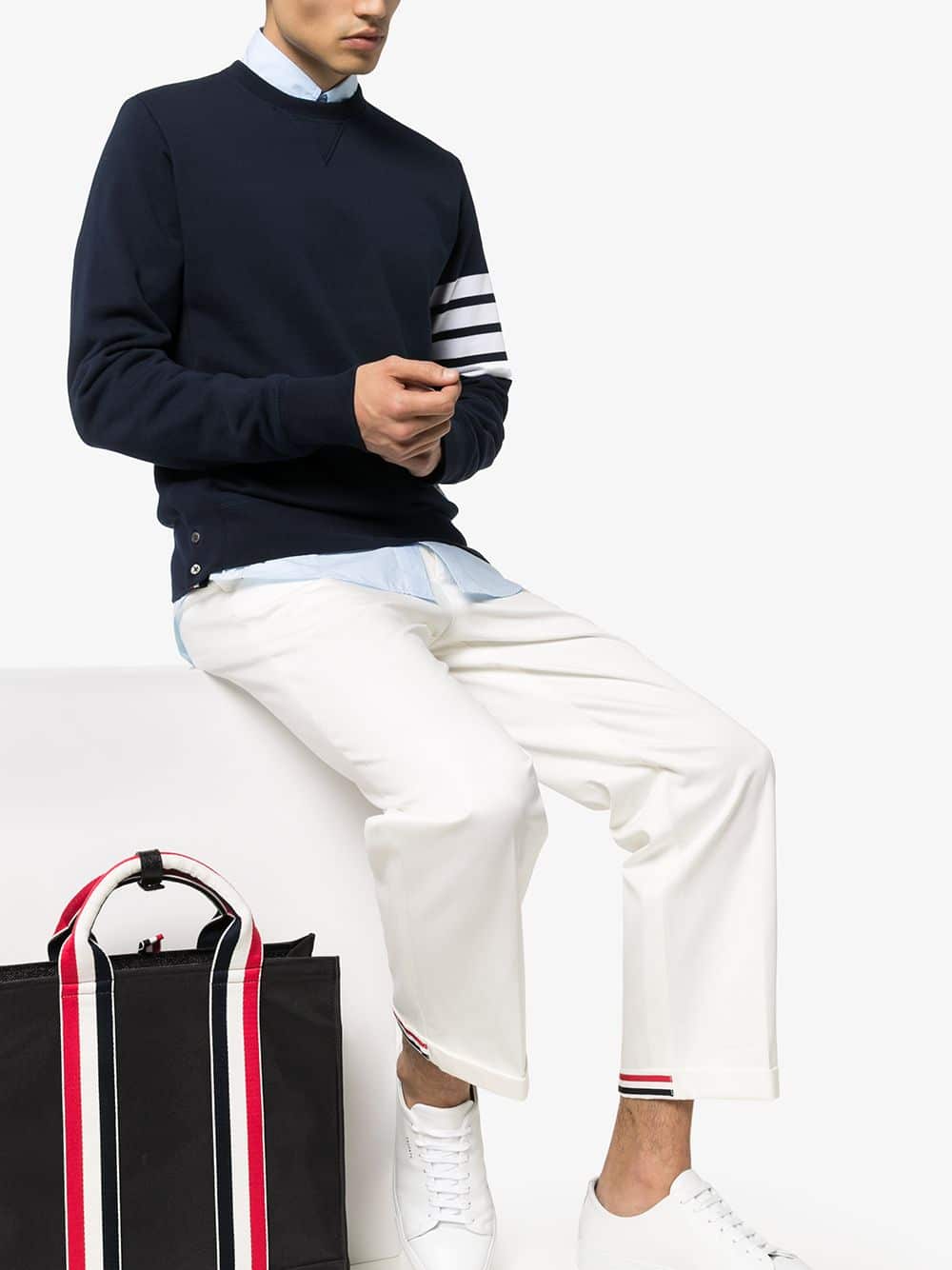 Shop Thom Browne Engineered 4-bar Jersey Sweatshirt