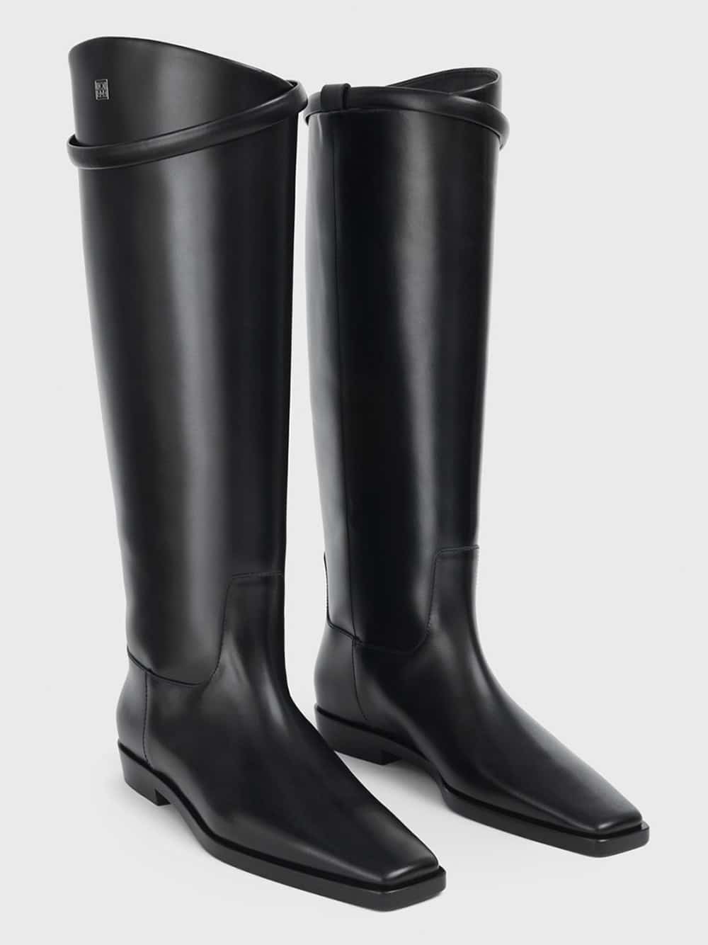 Totême The Riding Leather Knee Boots In Black | ModeSens