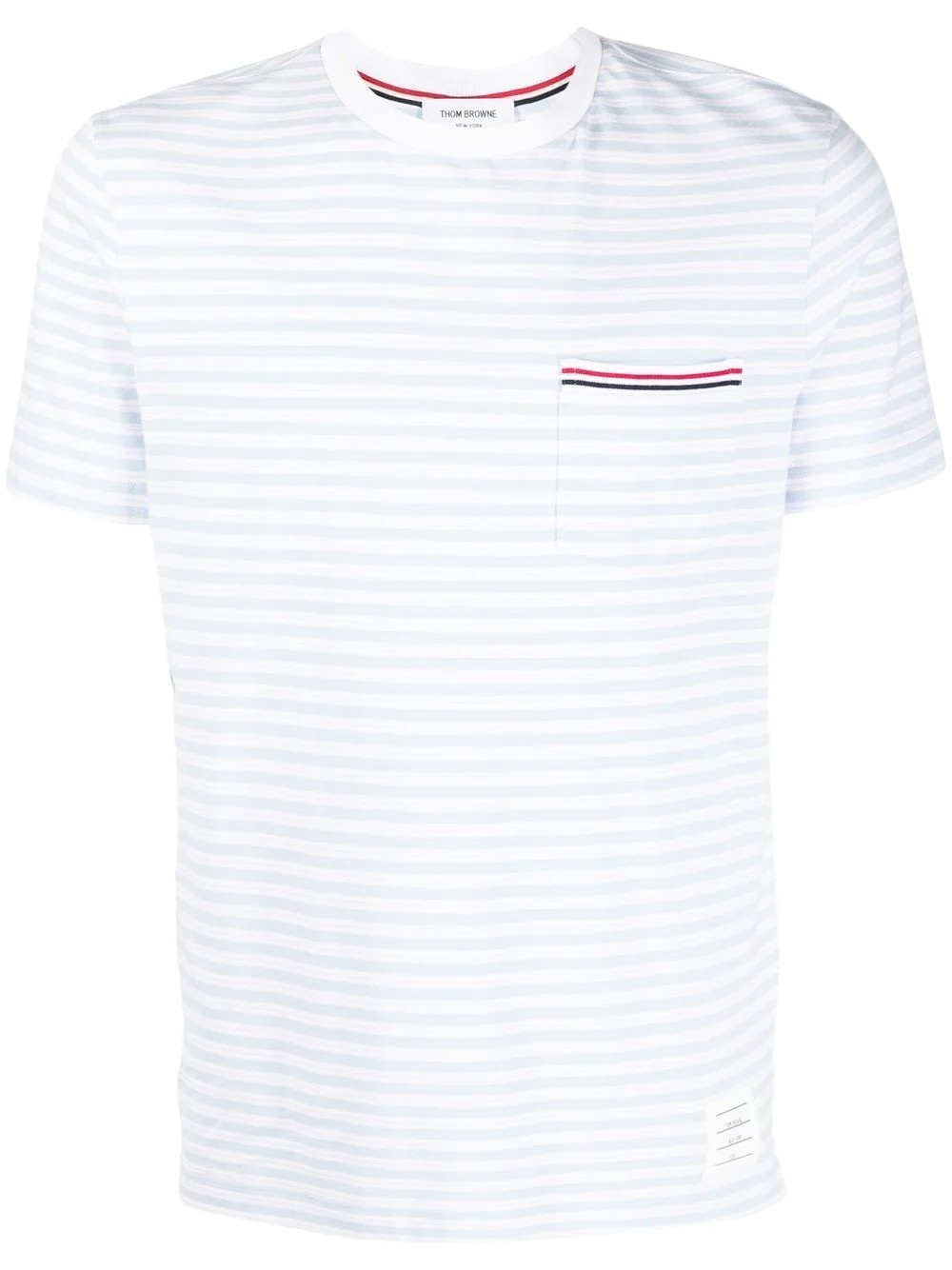 Thom Browne Thom Brown Striped Cotton T-shirt In White