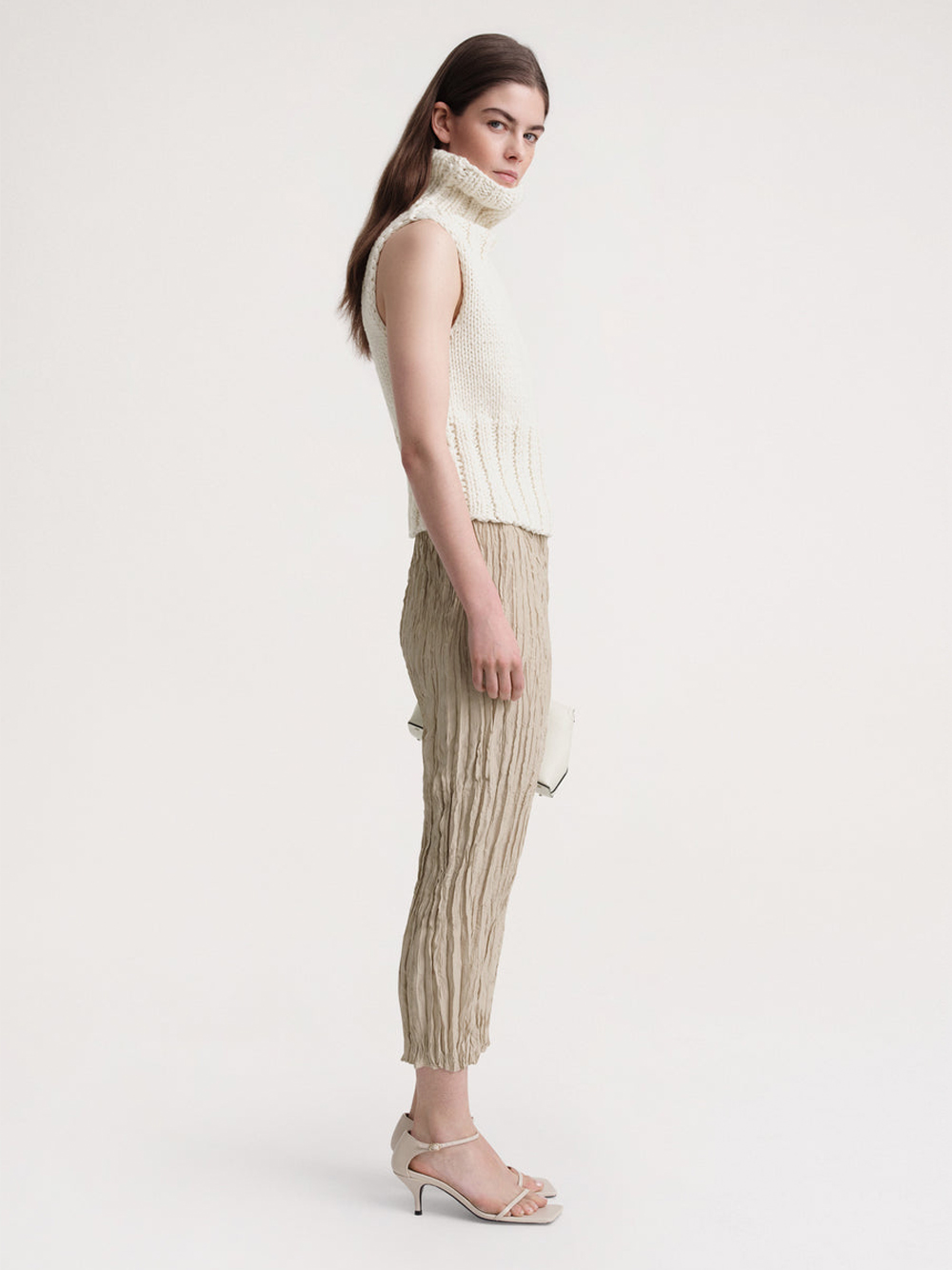 Shop Totême Toteme Crinkled Silk Midi Skirt