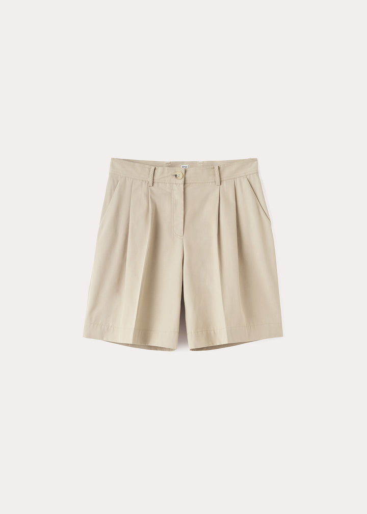 Totême Toteme Cotton Shorts In Brown