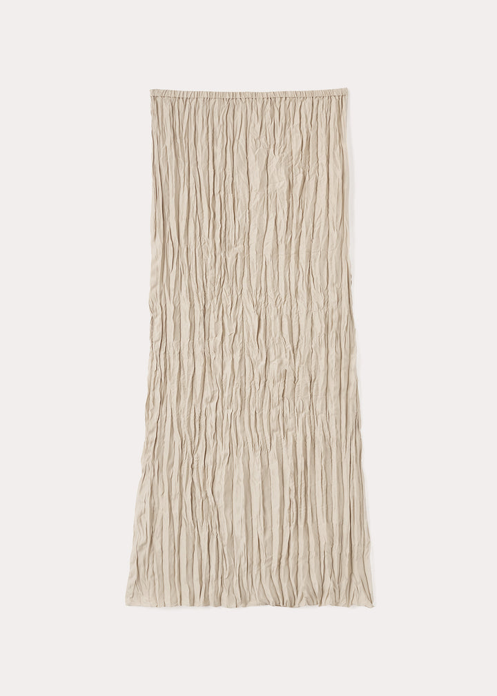 Totême Toteme Crinkled Silk Midi Skirt In Brown