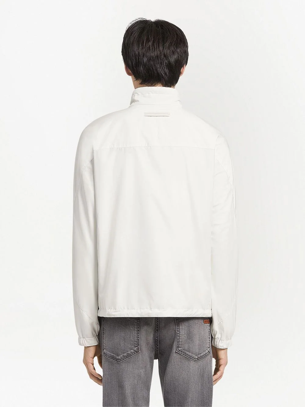 Shop Zegna Reversible Jacket White/grey