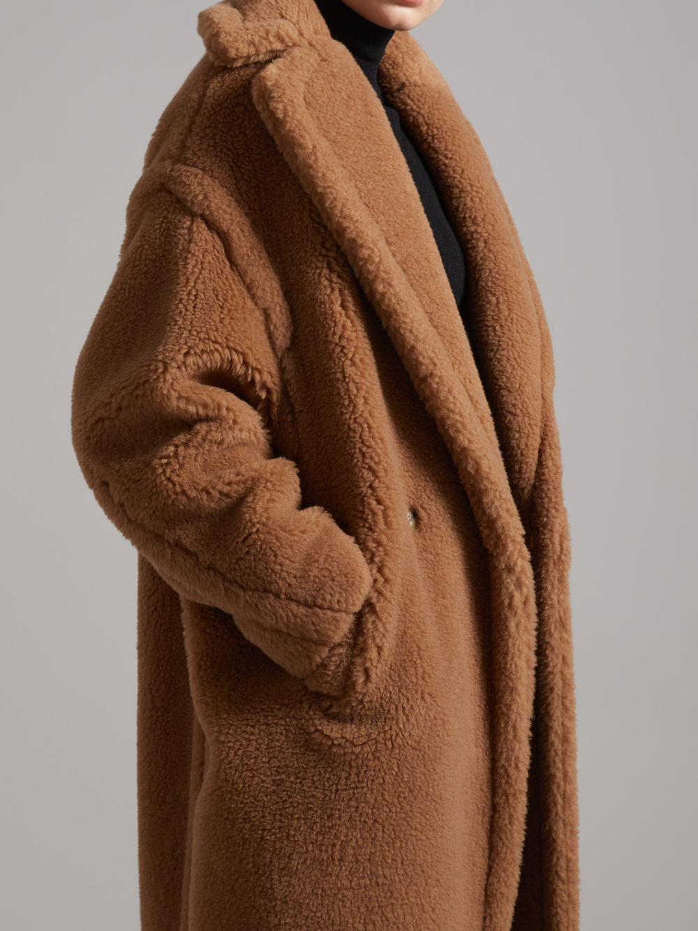 Teddy Bear Icon Coat, camel