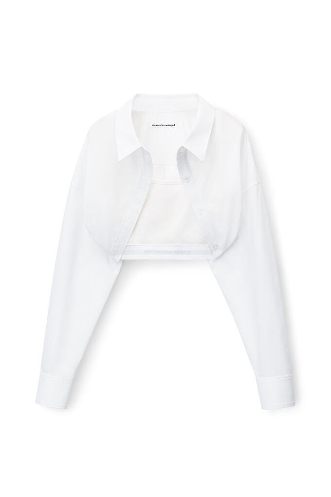 Totême Alexander Wang Layered Cropped Shirt In White