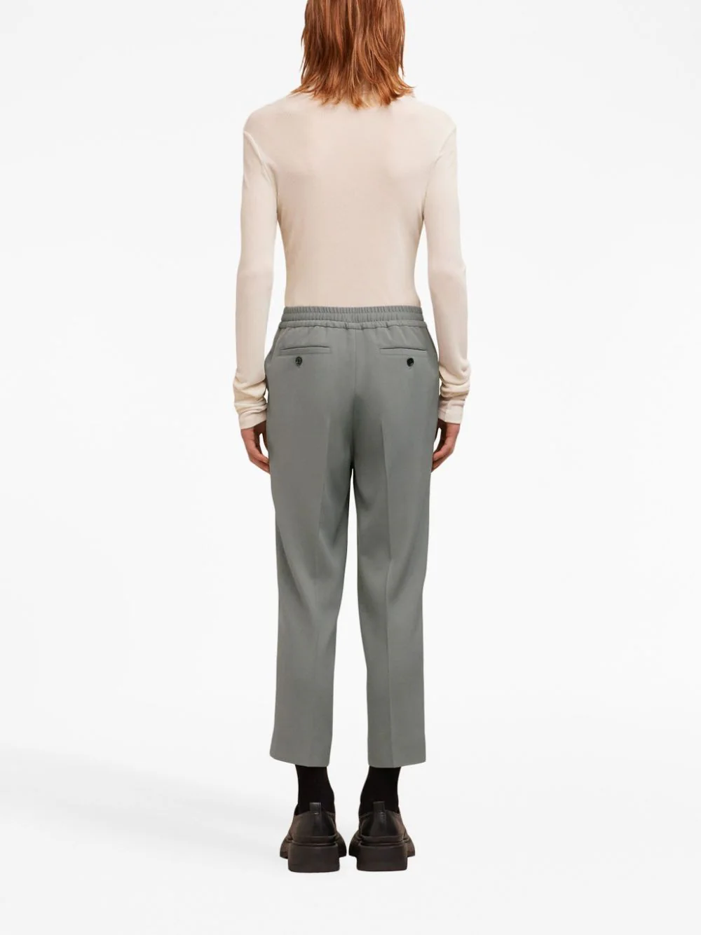 Shop Ami Alexandre Mattiussi Ami Elasticated Cropped Trouser
