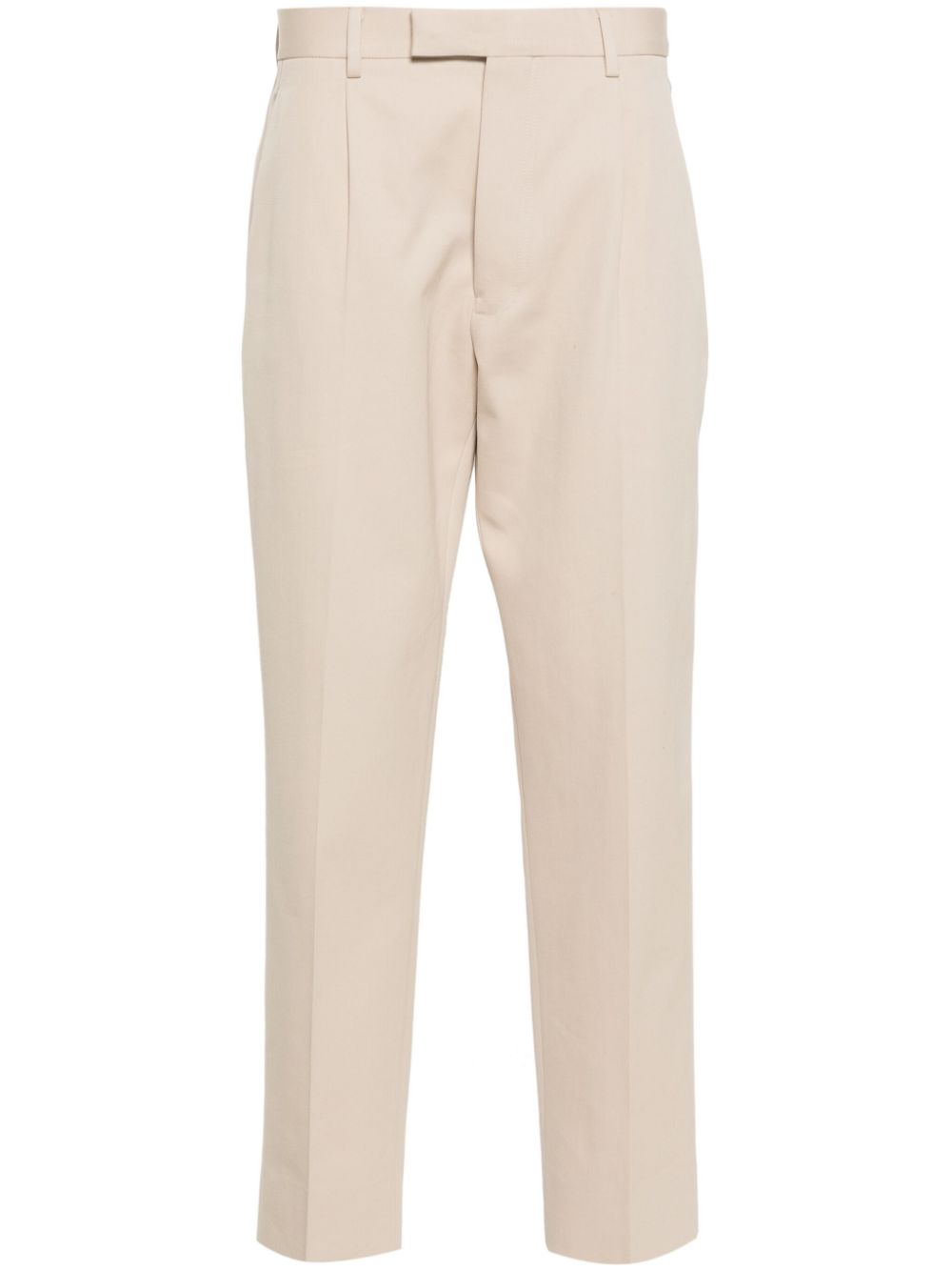 Zegna Tapered Tailored Trousers In Neutrals