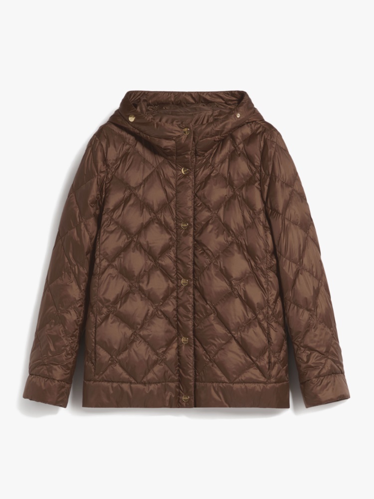 Max Mara The Cube Reversible Down Jacket In Tobacco