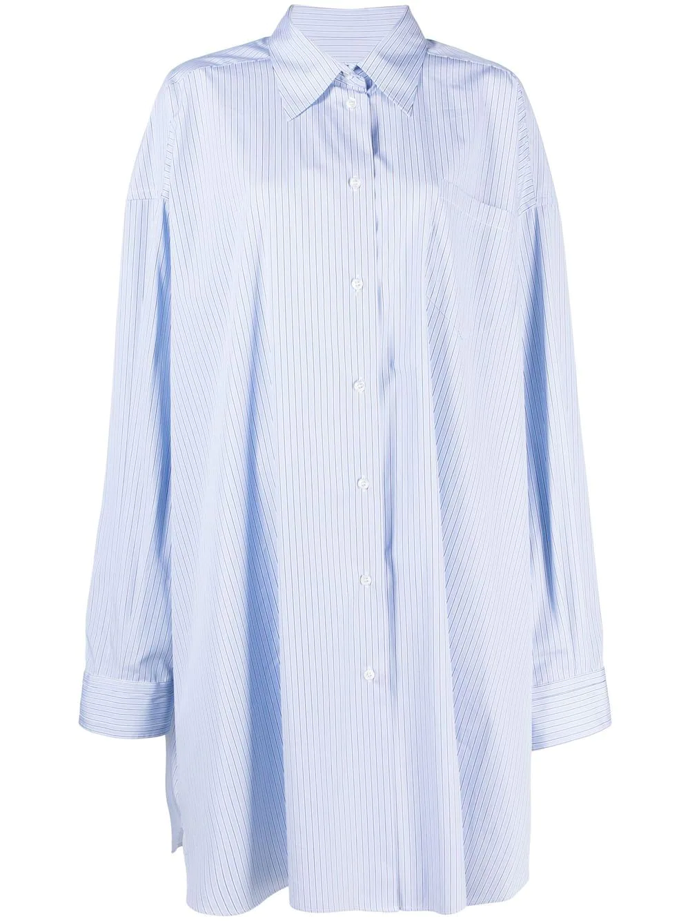 Shop Maison Margiela Pin Striped Long-sleeved Shirt