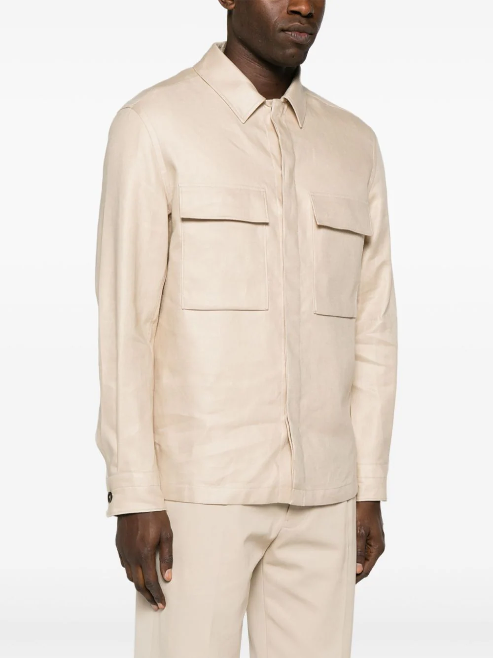 Shop Zegna Chest Pockets Long Sleeves Shirt