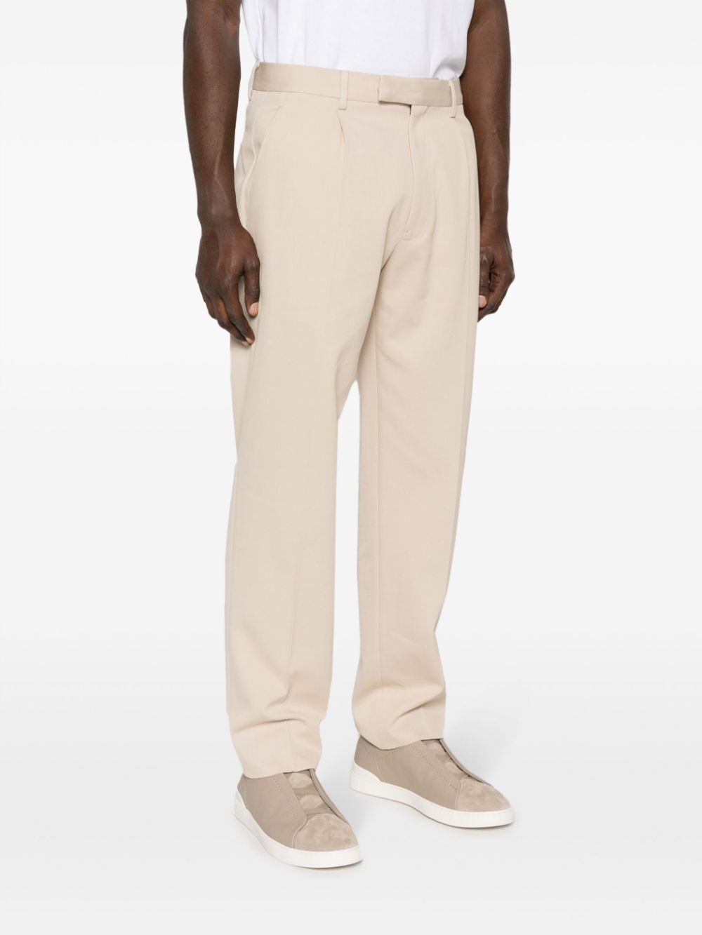Shop Zegna Tapered Tailored Trousers