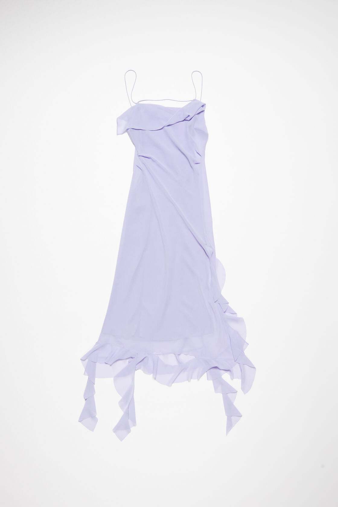 Acne Studios Ruffles Strap Dress In Purple