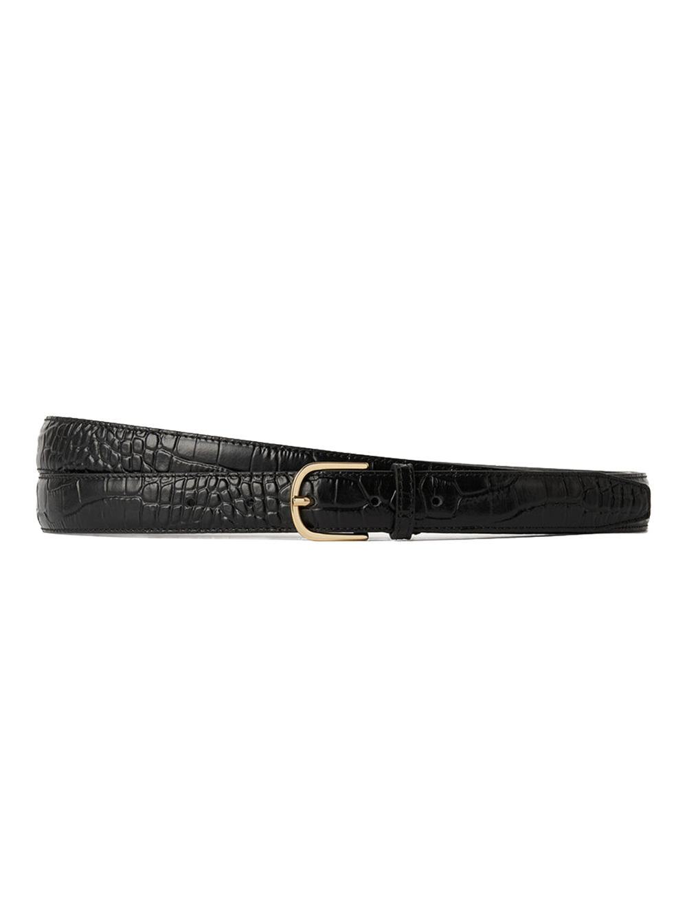 Shop Totême Toteme Crocodile-effect Wrap Leather Belt