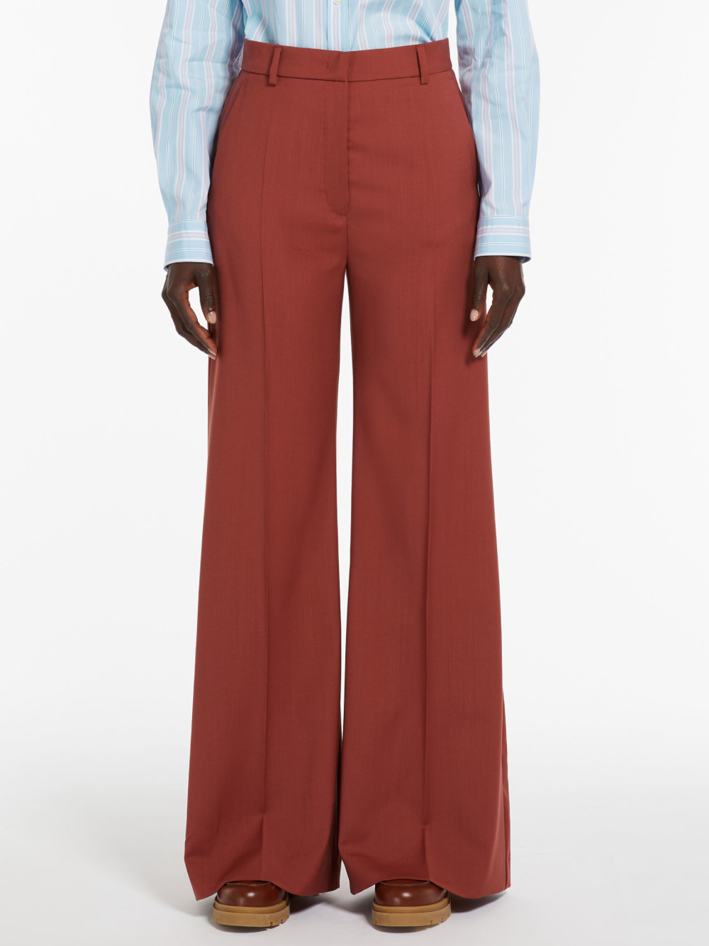 Shop Maxmara Weekend Flared Woollen Trousers