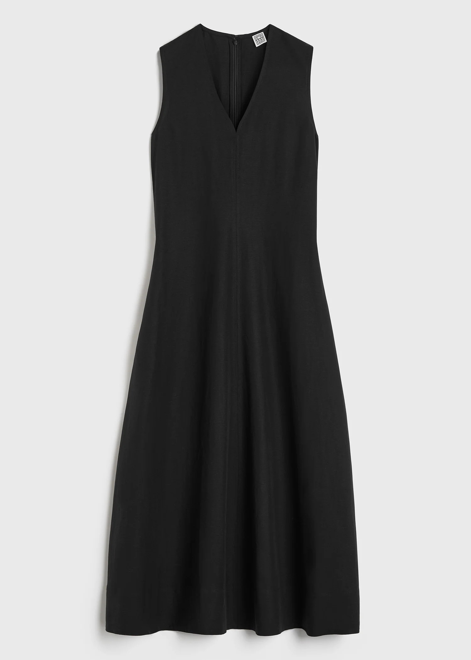 Shop Totême Toteme Fluid V Neck Dress Black