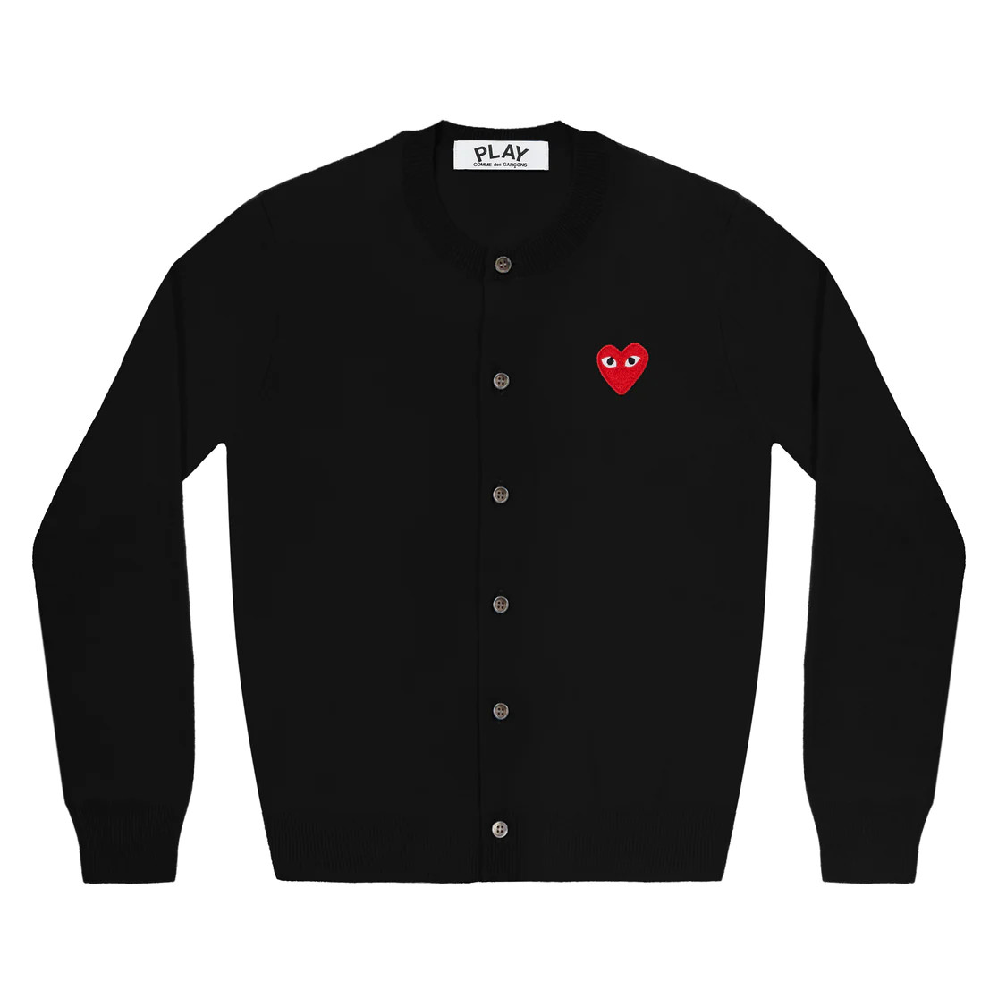 Shop Comme Des Garçons Play Heart Logo Cardigan