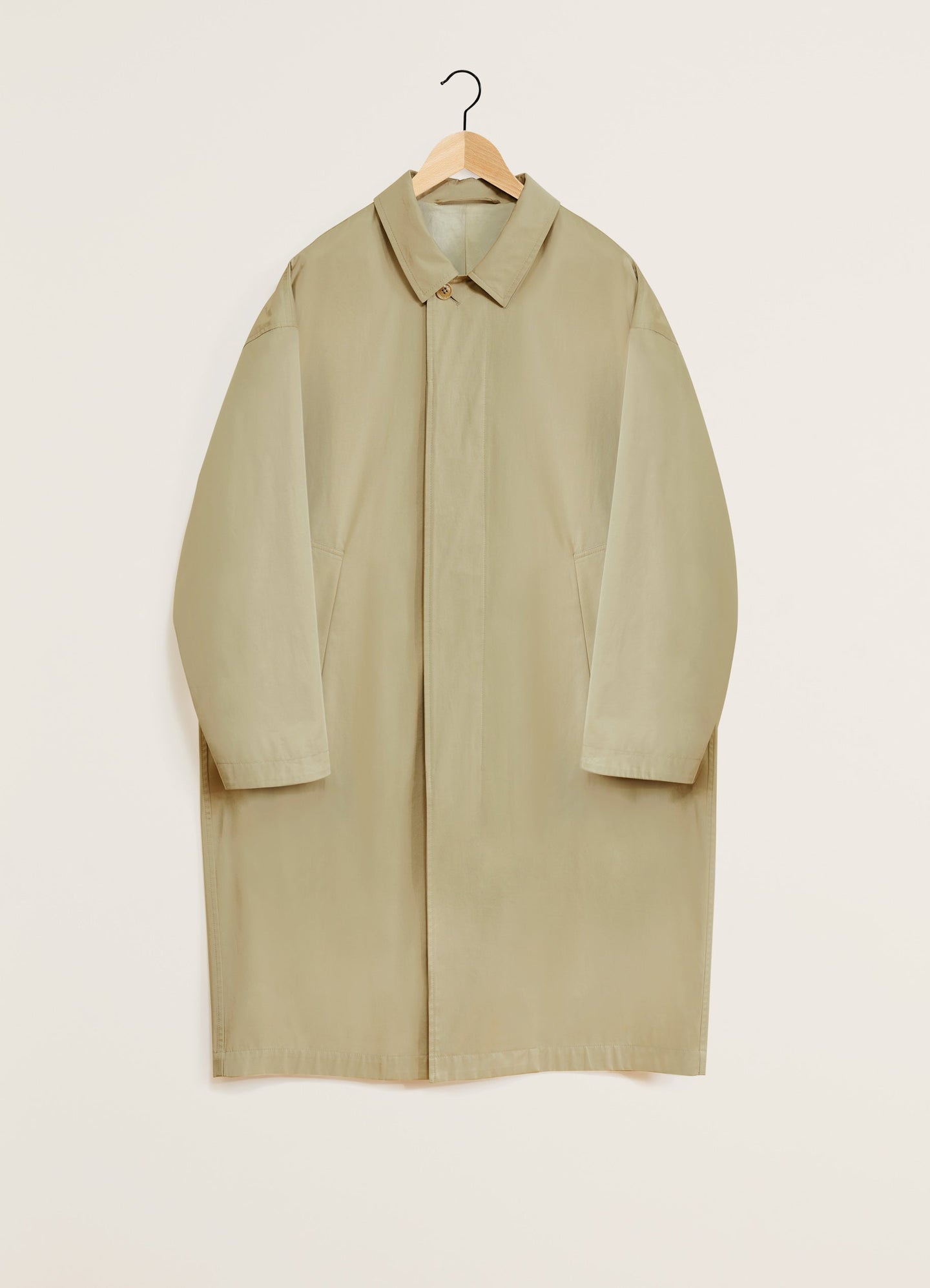 Lemaire Button Up Trench Over Coat Dusty Mastic In Neutral
