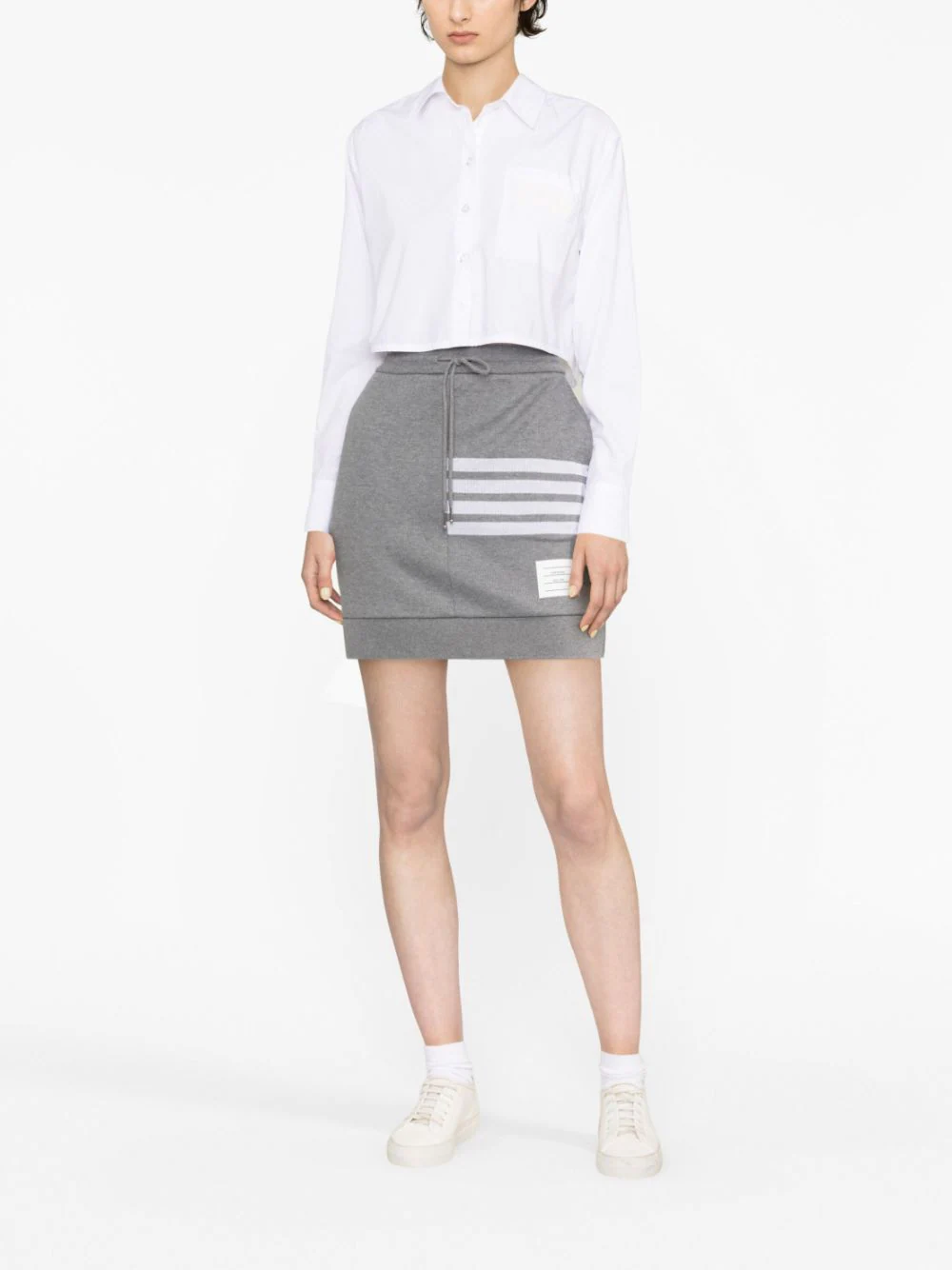 Shop Thom Browne 4-bar Stripe Skirt Grey